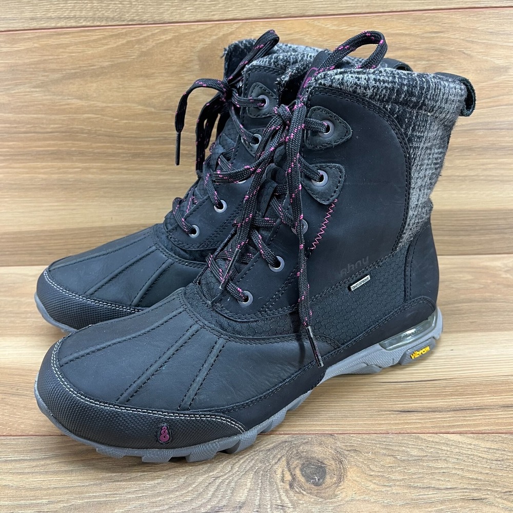 Anhu Womens Boots Size 8‎ Sugar Peak Waterproof 200 gram Insulated Black Gray